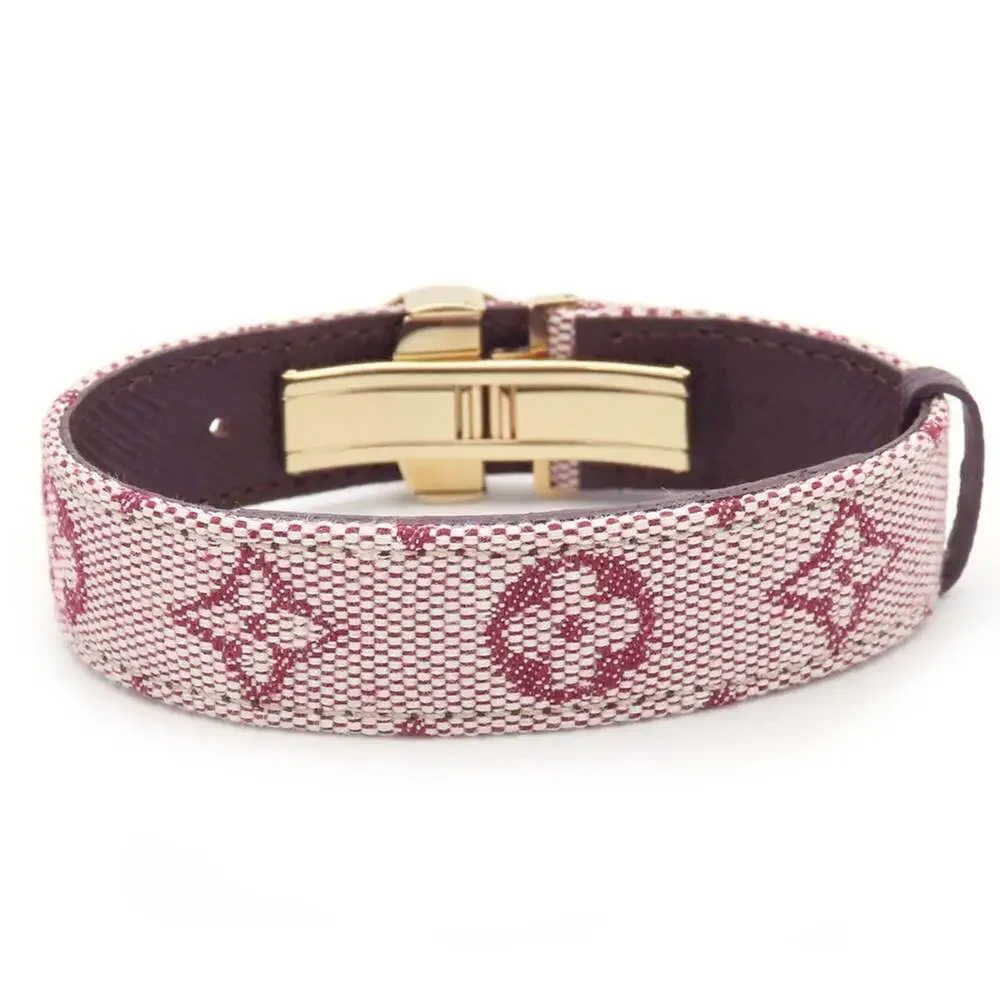 LOUIS VUITTON Pink Monogram Charm Bracelet